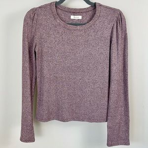 Madewell Rib Gathered Sleeve Top